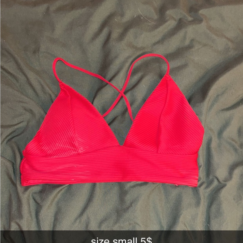 h and m red ribbed bikini top - Picture 1 of 1